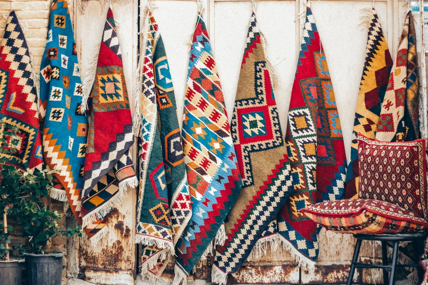 Fine handmade rugs displayed together